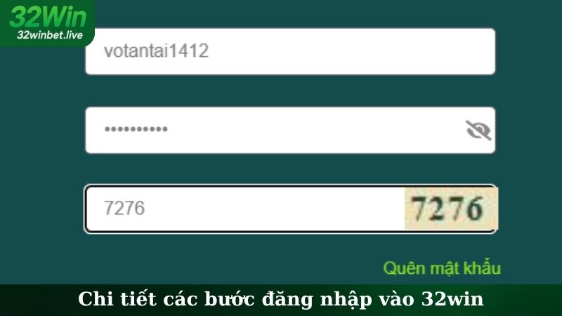 Chi tiết các bước đăng nhập vào 32WIN