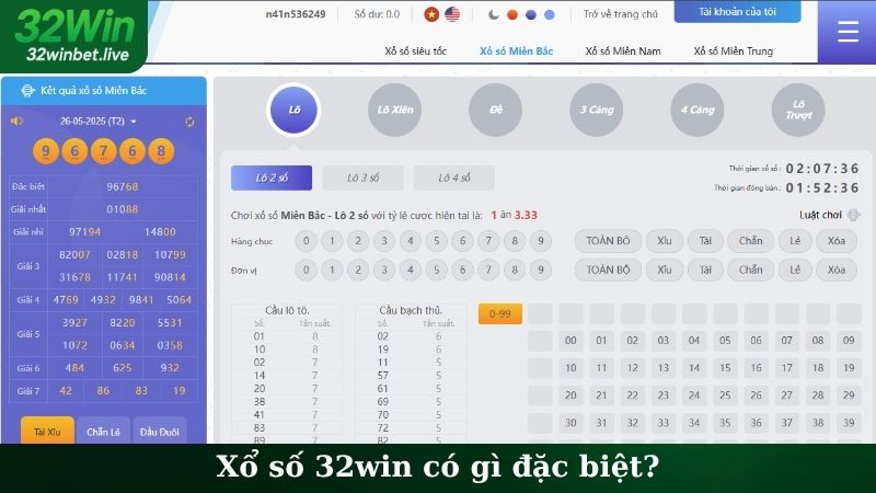 Xổ số 32WIN có gì đặc biệt?